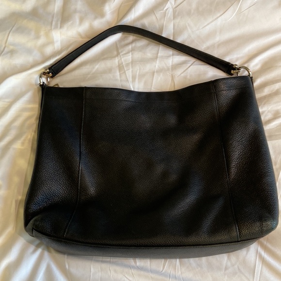 Coach Black Pebble Leather Scout Hobo Handbag, or Cross body gold hardware, EUC - Picture 7 of 13